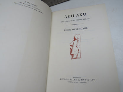 Aku-Aku, The Secret of Easter Island by Thor Heyerdahl (Exploration Book, 1958) book image 3