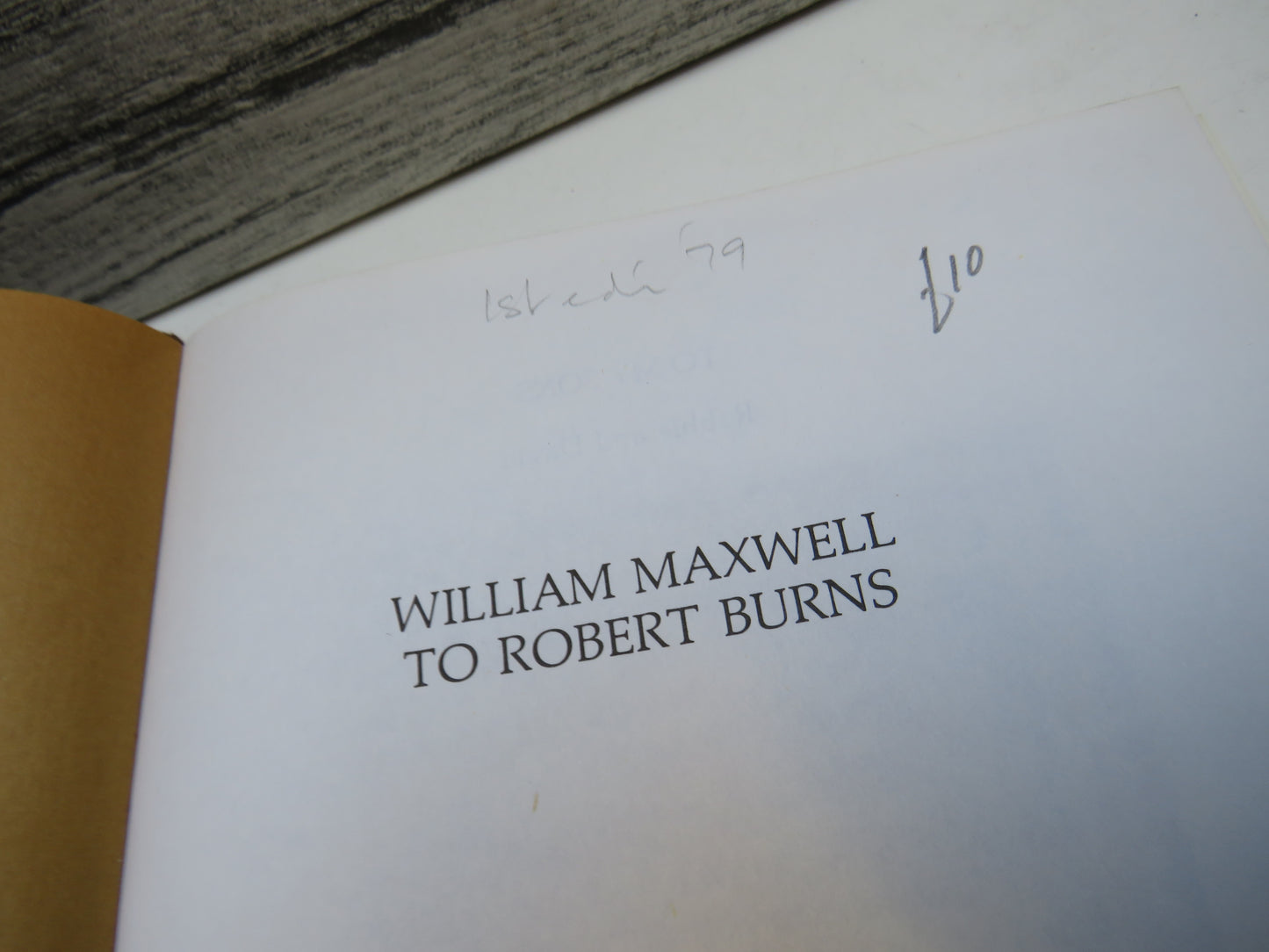 William Maxwell To Robert Burns By Robert Donald Thornton 1979
