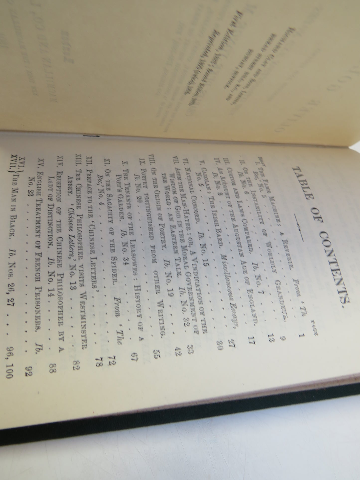 Essays of Oliver Goldsmith Selected and Edited With Introduction and Notes By Charles Duke Yonge 1904