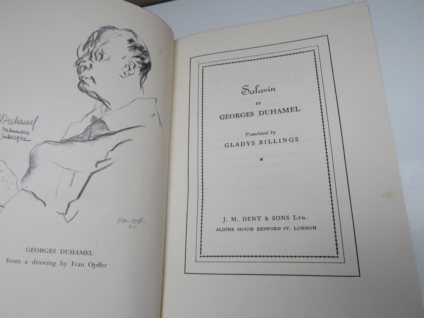 Salavin by Georges Duhamel, Translated by Gladys Billings, 1936