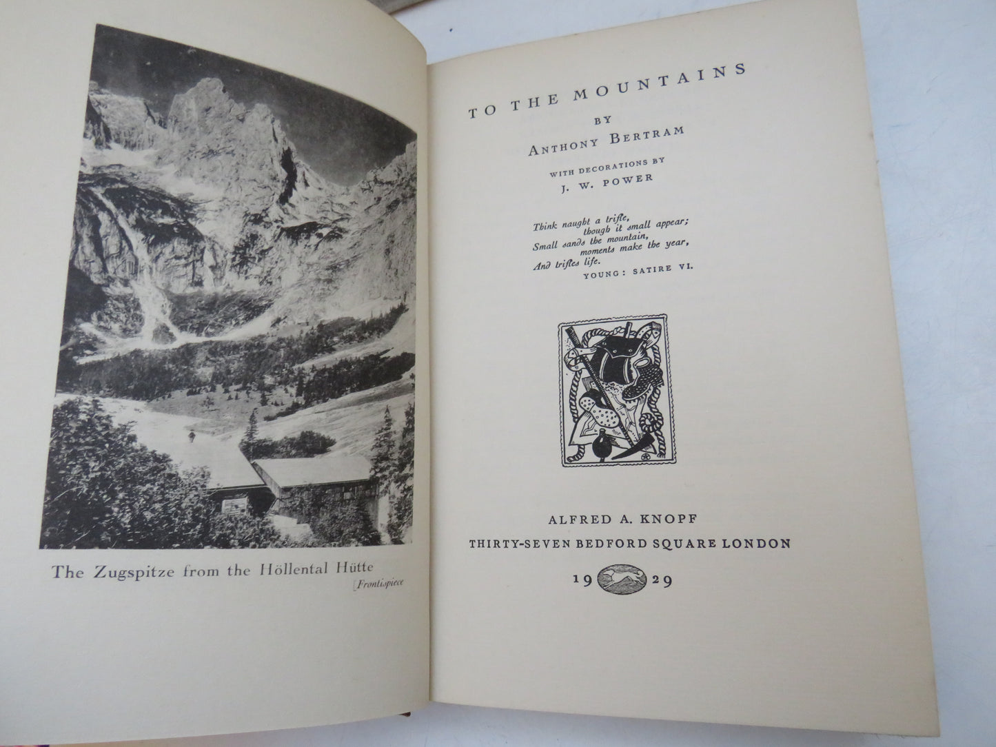 To The Mountains by Anthony Bertram, with Decorations by J. W. Power, 1929