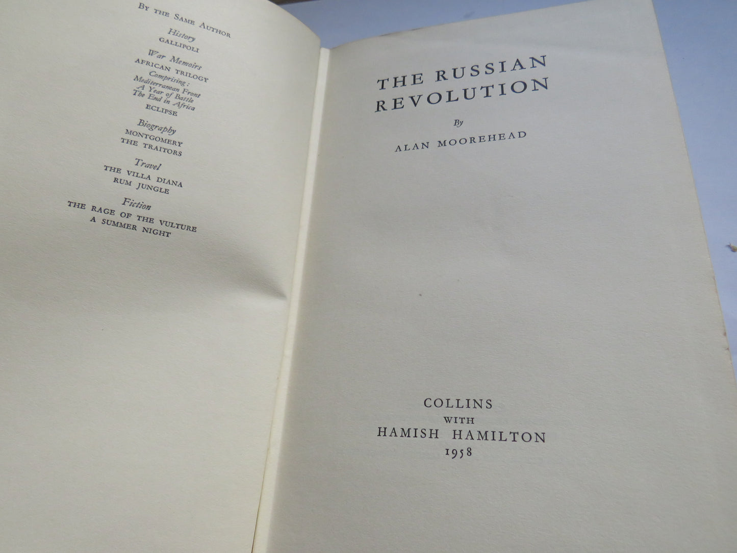 The Russian Revolution By Alan Moorehead 1958