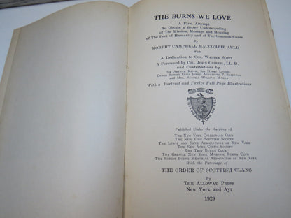 The Burns We Love By Robert Campbell Maccombie 1929