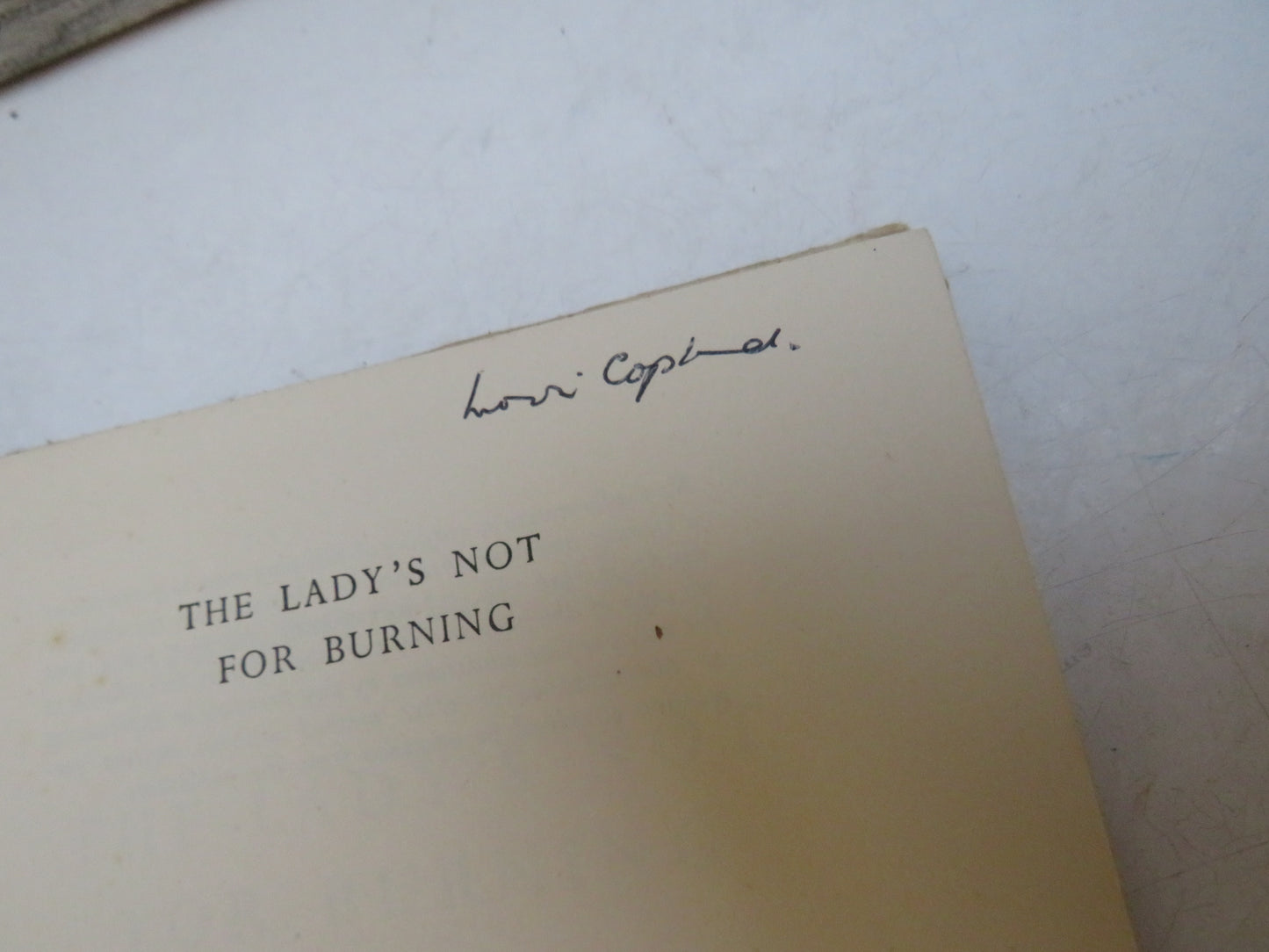 The Lady's Not For Burning by Christopher Fry, 1954