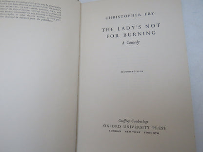 The Lady's Not For Burning by Christopher Fry, 1954 book image 5