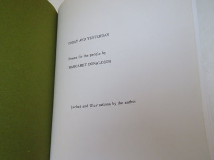Today and Yesterday, Poems for the People, by Margaret Donaldson, 1977 book image 2