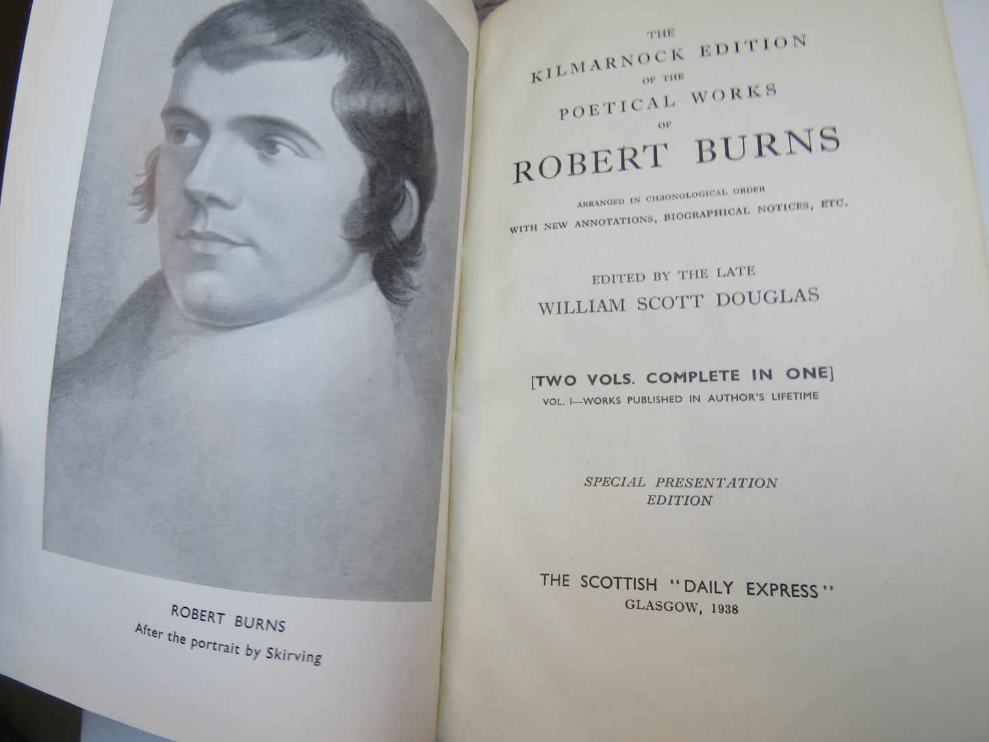 The Kilmarnock Edition of the Poetical Works of Robert Burns 1938
