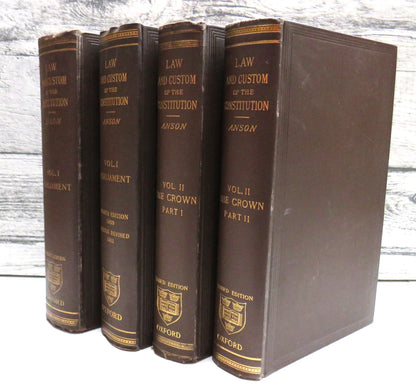 The Law and Custom Of The Constitution By Sir William R. Anson 1907 book front cover