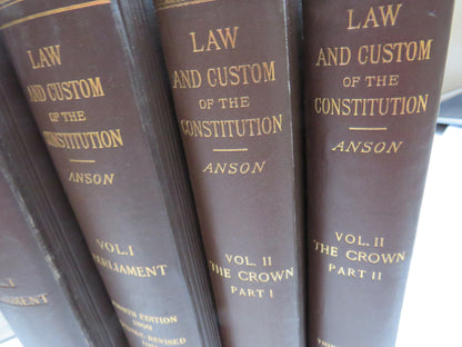 The Law and Custom Of The Constitution By Sir William R. Anson 1907 book image 4