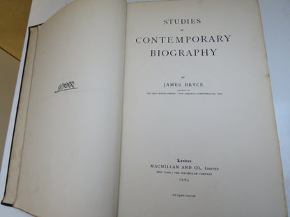 Studies In Contemporary Biography By James Bryce 1903 book image 5
