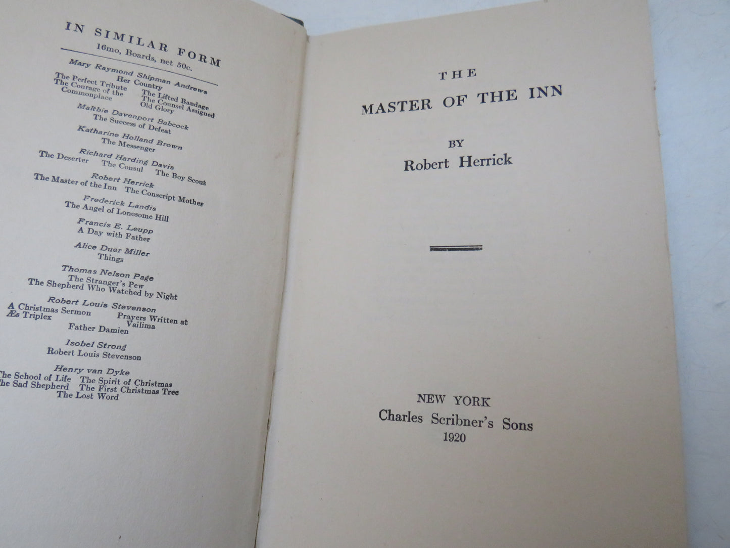 The Master of the Inn by Robert Herrick, 1920