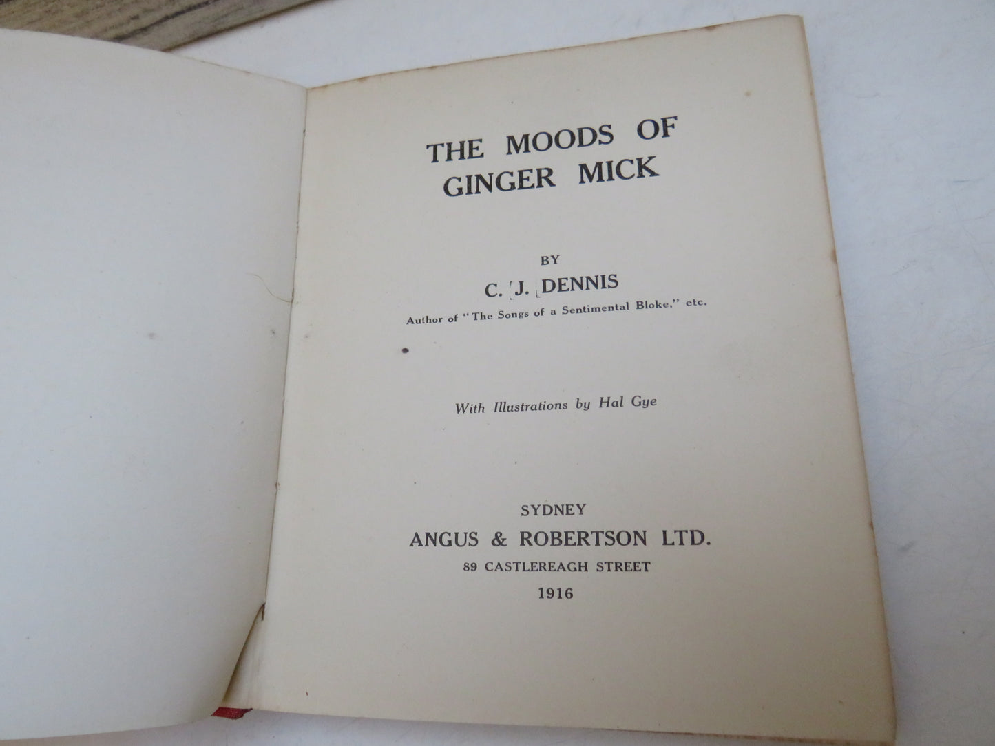 The Moods of Ginger Mick by C. J. Dennis, 1916