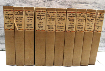 The Life and Works of Thomas Paine edited by William M. Van der Weyde, Complete Set Volumes 1-10, 19 book front cover