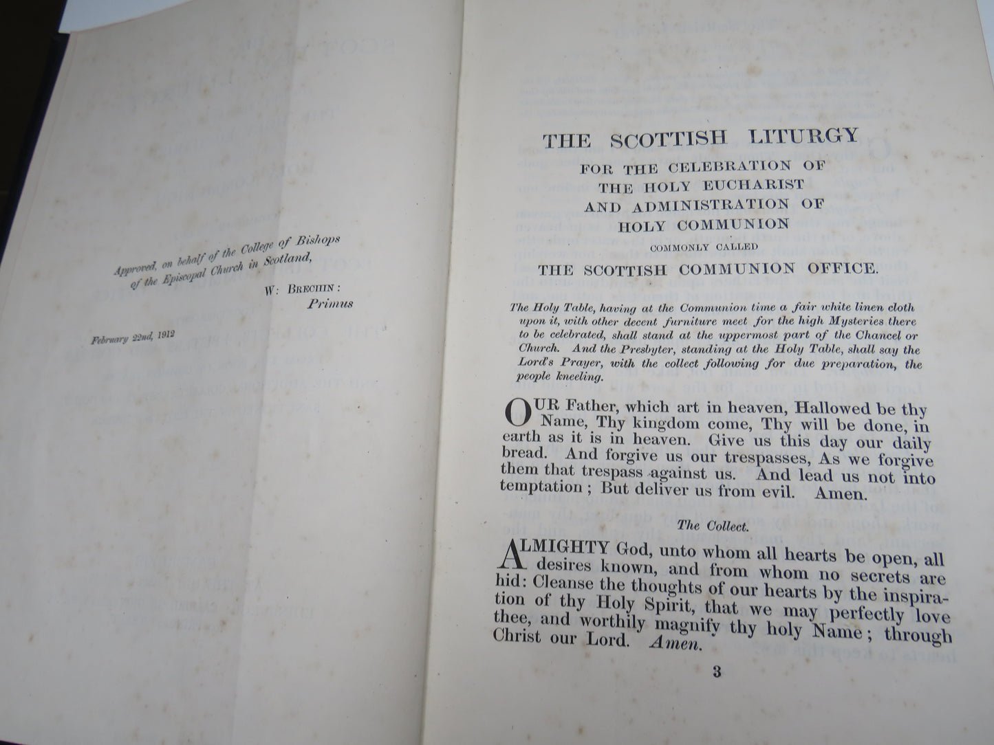The Scottish Liturgy For The Celebration of the Holy Eucharist and Administration of Holy Communion 1912