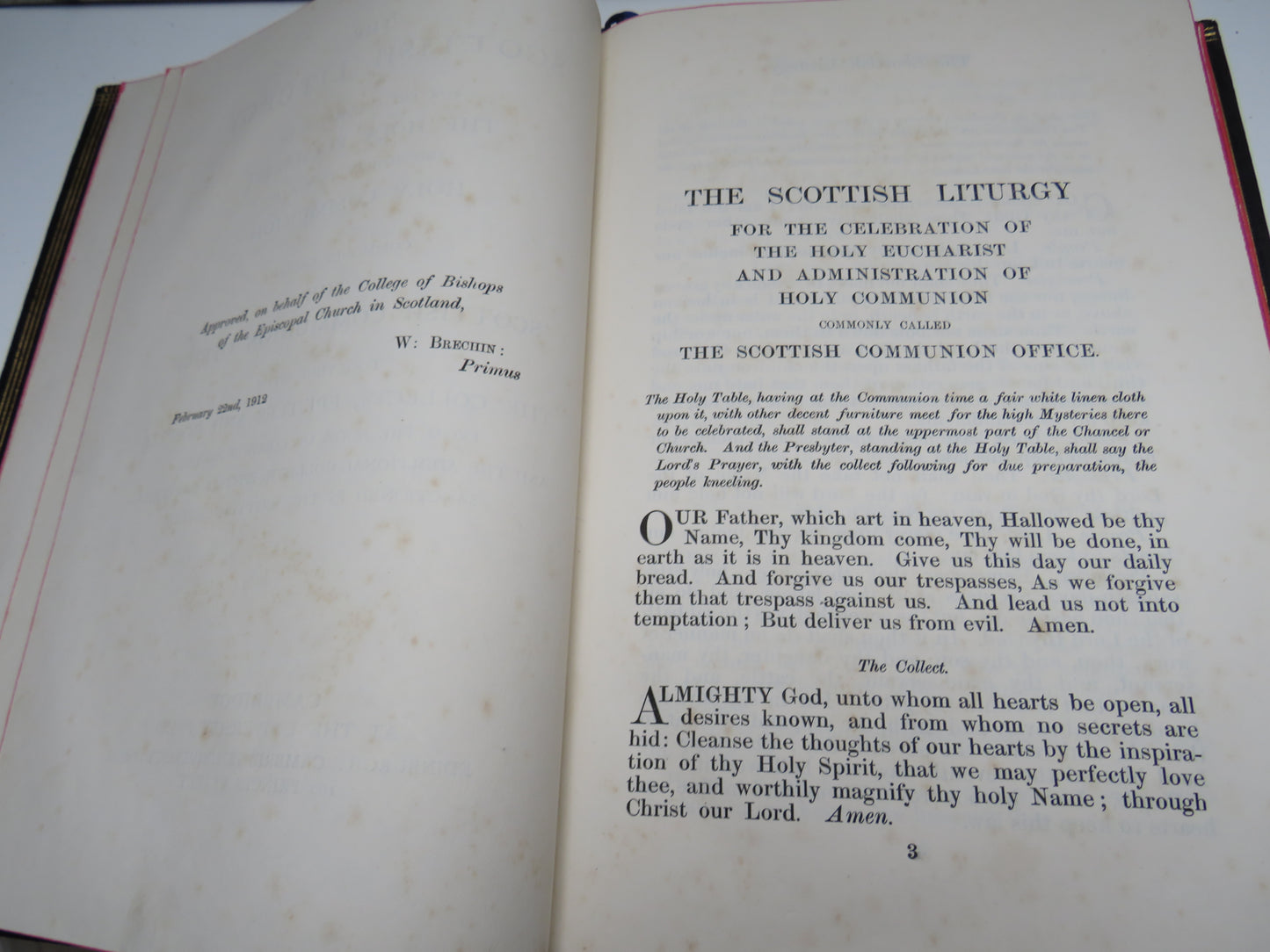 The Scottish Liturgy For The Celebration of the Holy Eucharist and Administration of Holy Communion 1912