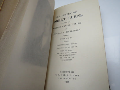 The Poetry of Robert Burns Volumes 1-4 1901