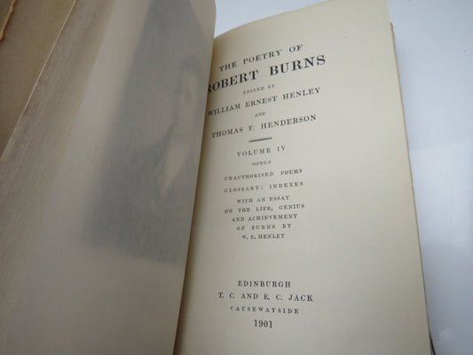 The Poetry of Robert Burns Volumes 1-4 1901