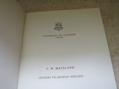 F.W. Maitland Letters To George Neilson Edited By E.L.G. Stones 1976 book image 3