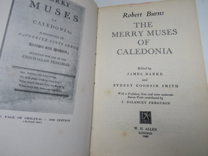 Robert Burns The Merry Muses of Caledonia Edited By James Barke and Sydney Goodsir Smith 1965