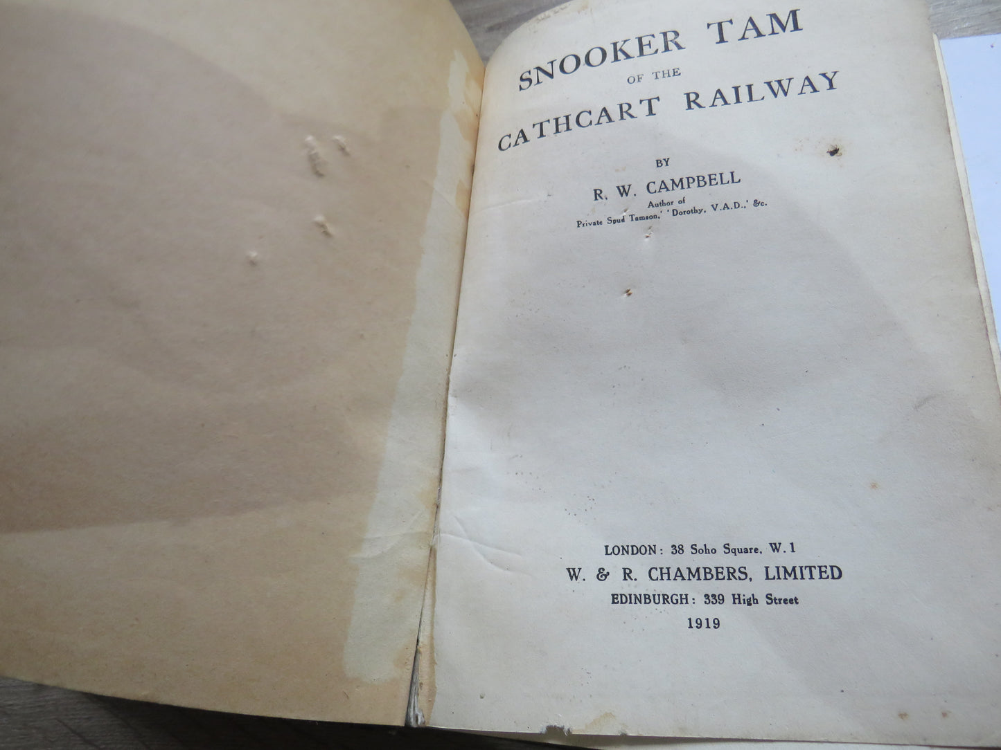 Snooker Tam of the Railway By R.W. Campbell 1919