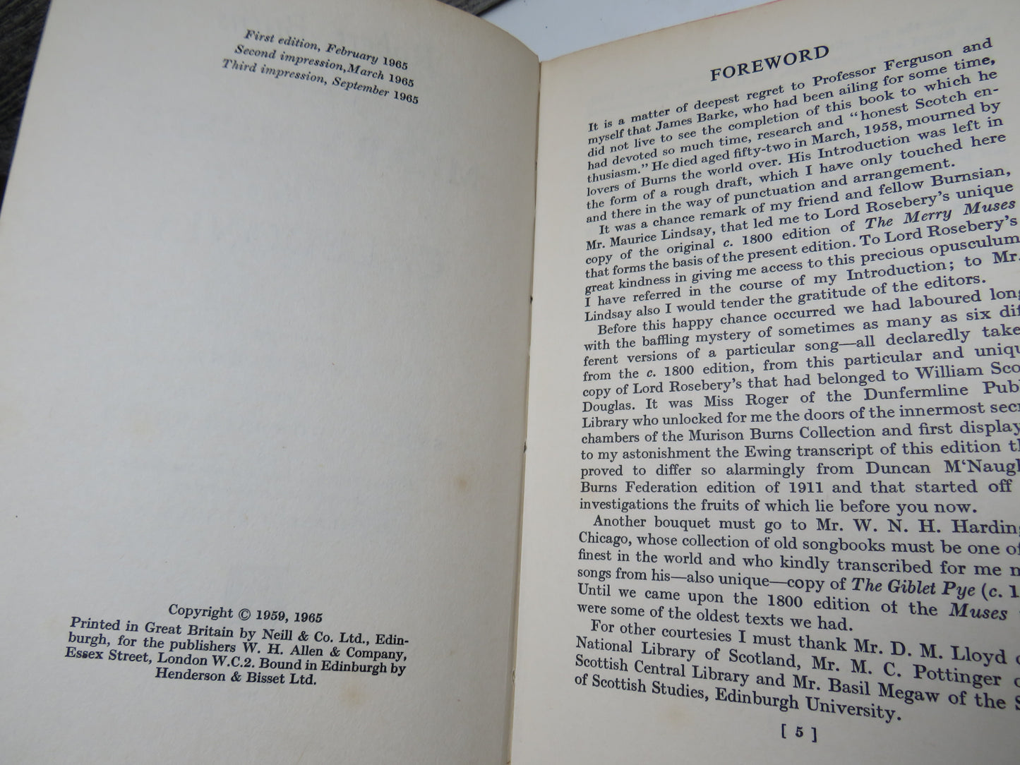 Robert Burns The Merry Muses of Caledonia Edited By James Barke and Sydney Goodsir Smith 1965