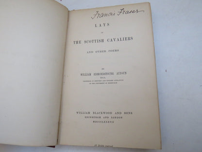 Lays of The Scottish Cavaliers and Other Poems by William Edmondstoune Aytoun, 1887 book image 3