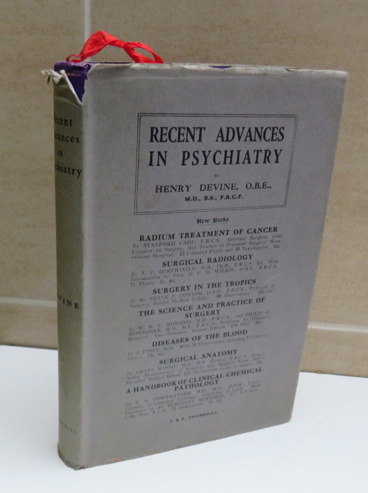 Recent Advances in Psychiatry by Henry Devine, 1929