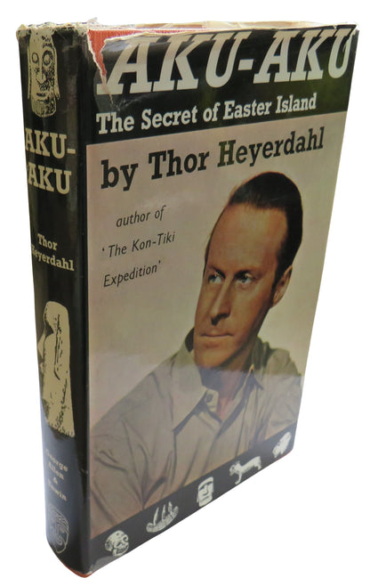 Aku-Aku The Secret of Easter Island By Thor Heyerdahl 1958 book front cover