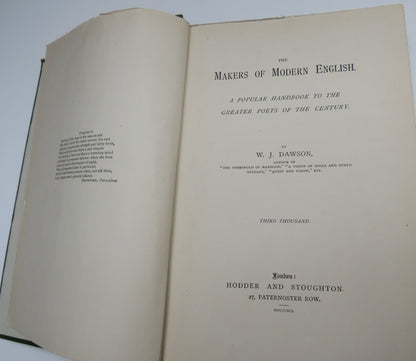 The Makers of Modern English A Popular Handbook To The Poets of the Century By W.J. Dawson 1891 book image 4