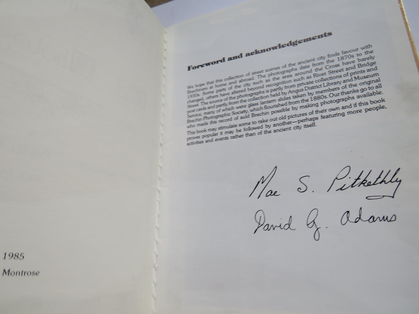 Brechin In Old Photographs Chosen & Edited By David G. Adams and Mae Pitkethly 1985