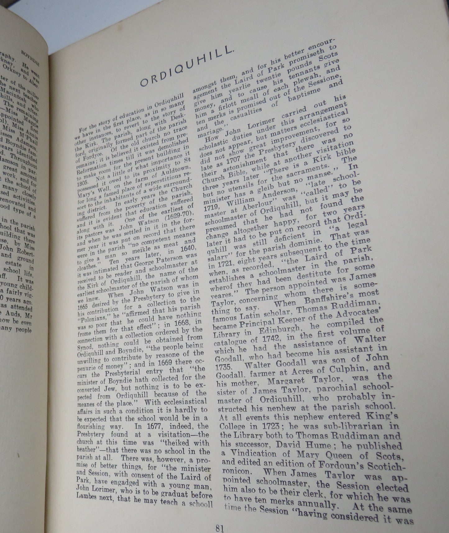 The Schools and Schoolmasters of Banffshire By William Barclay 1925