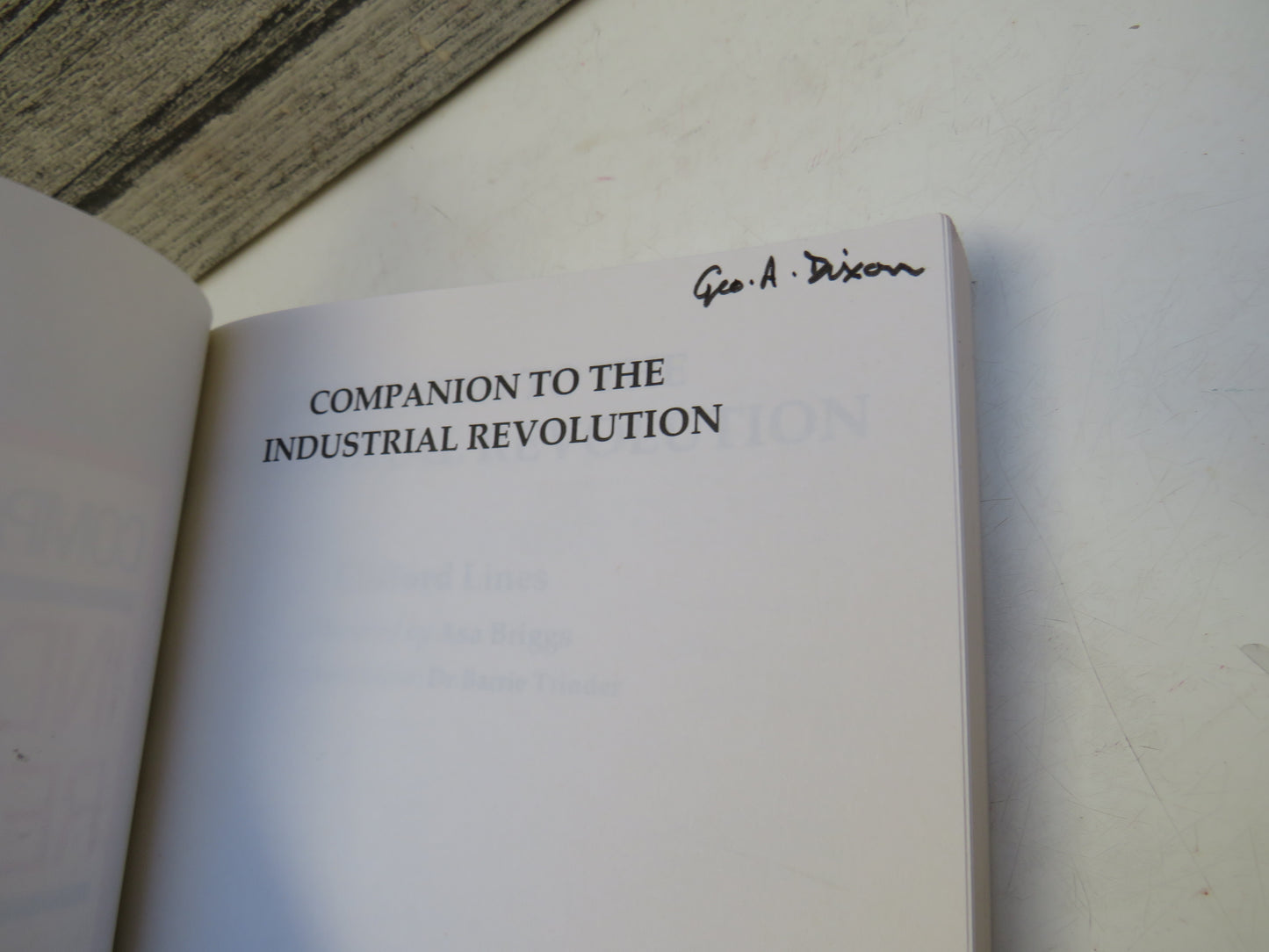 Companion To The Industrial Revolution By Clifford Lines 1990