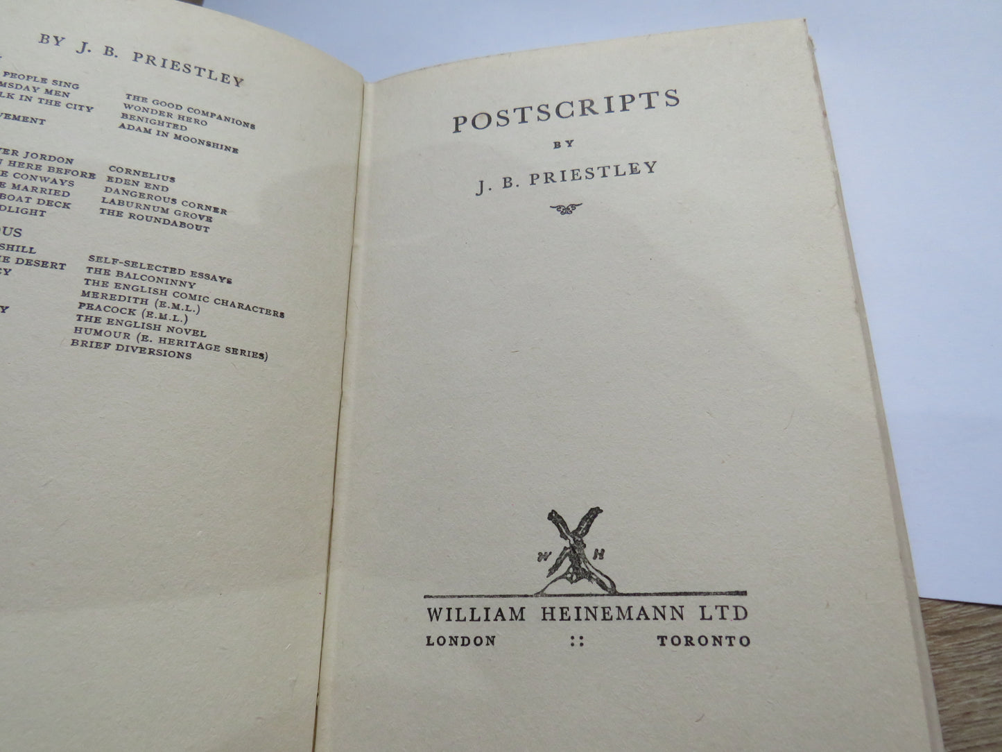 Postscripts By J.B. Priestley 1941