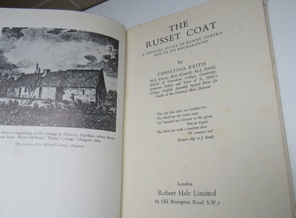 The Russet Coat A Critical Study of Burns' Poetry And of Its Background By Christina Keith 1956 1st  book image 3