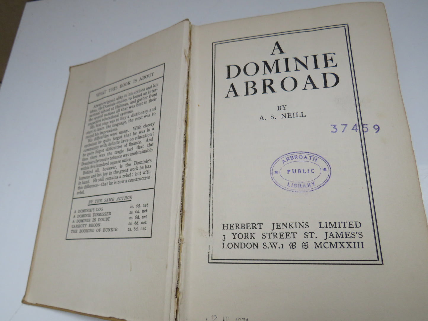 A Dominie Abroad by A. S. Neill, 1923