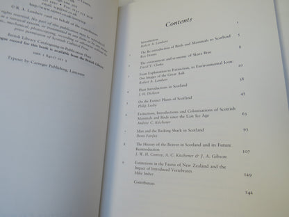Species History In Scotland Introductions and Extinctions Since The Ice Age Edited By Robert A. Lambert 1998