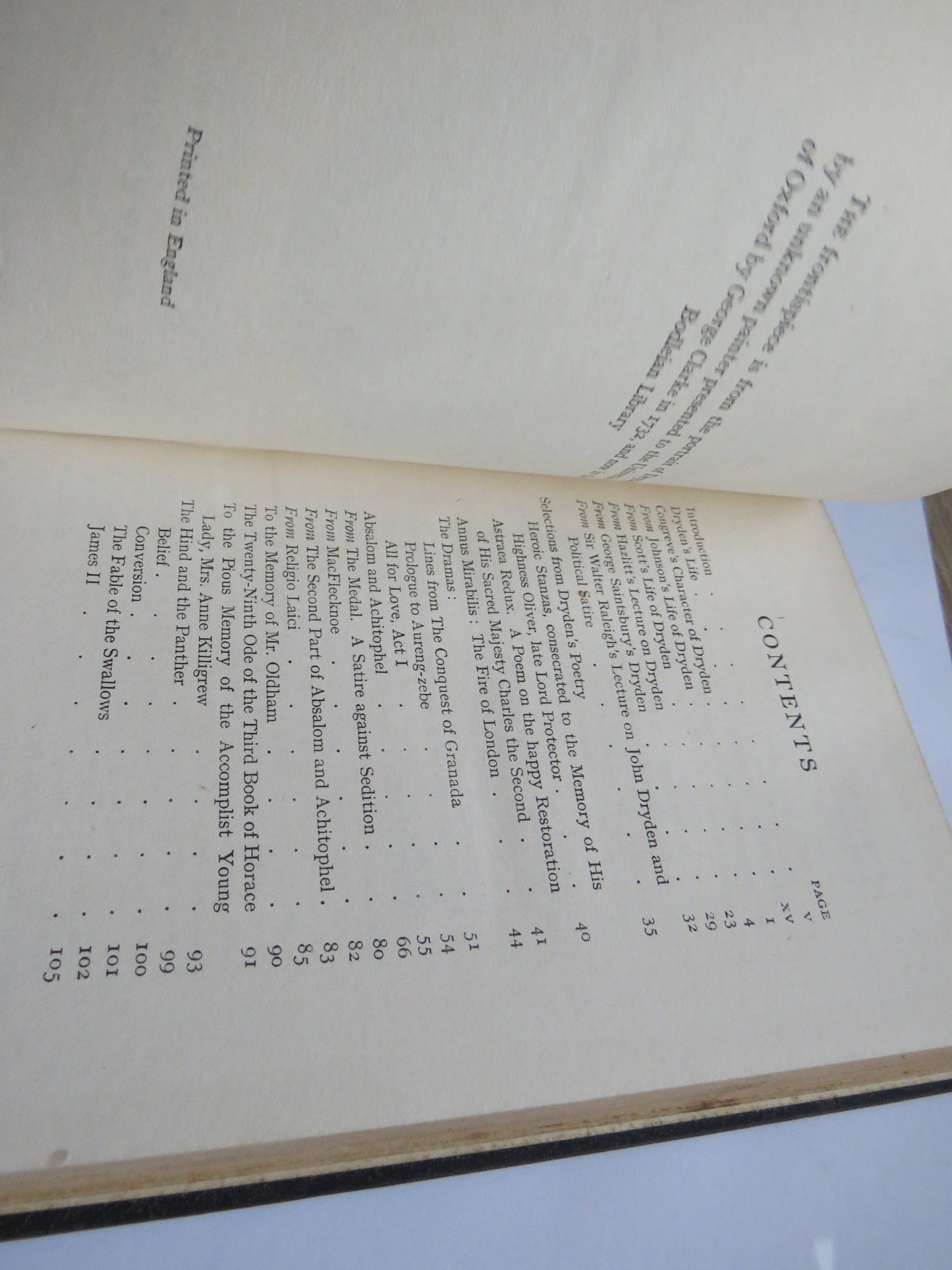 Dryden Poetry & Prose With Essays By Congreve, Johnson, Scott and Others 1925