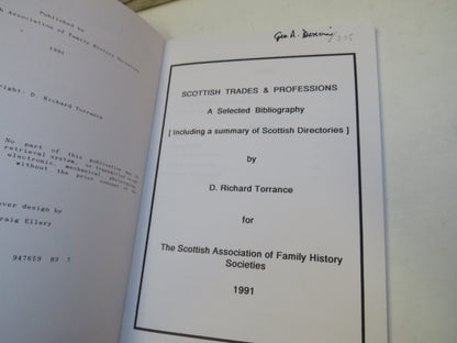 Scottish Trades and Professions A Selected Bibliography Compiled By D. R. Torrance 1991