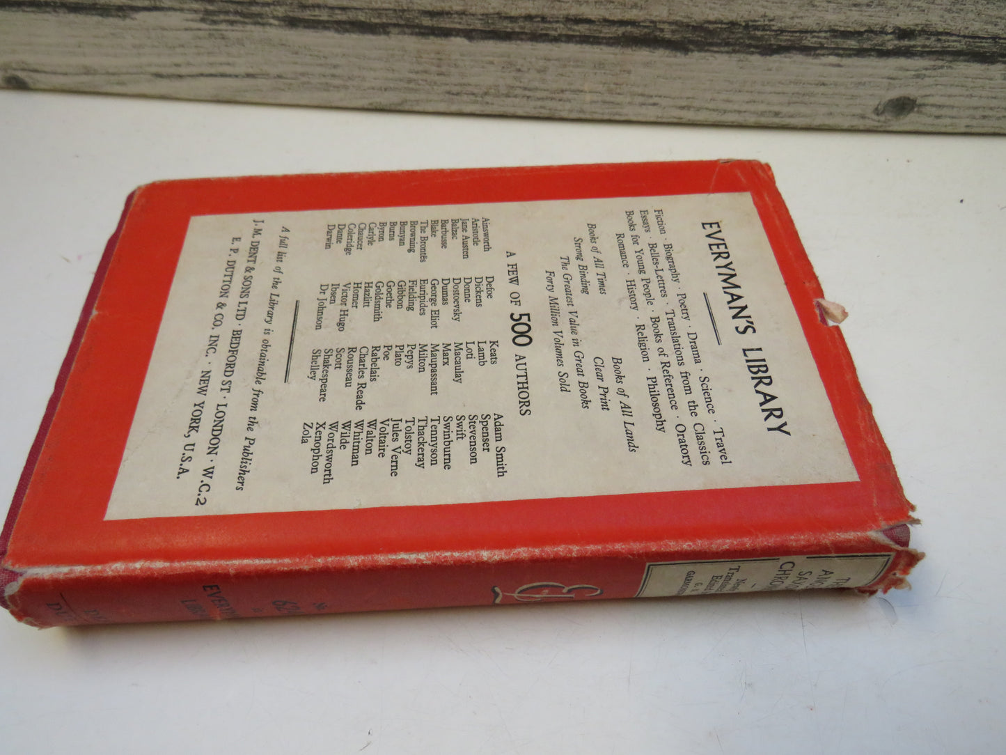 The Anglo-Saxon Chronicle Translated With An Introduction By G. N. Garmonsway 1953