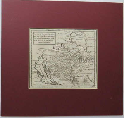 Antique Map of America From 1709 Book Isle of California, New Mexico, Louisiane, The River Misisipi  book front cover
