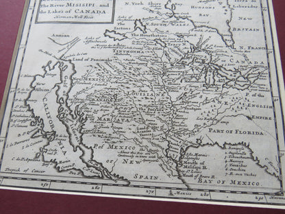 Antique Map of America From 1709 Book Isle of California, New Mexico, Louisiane, The River Misisipi  book image 3
