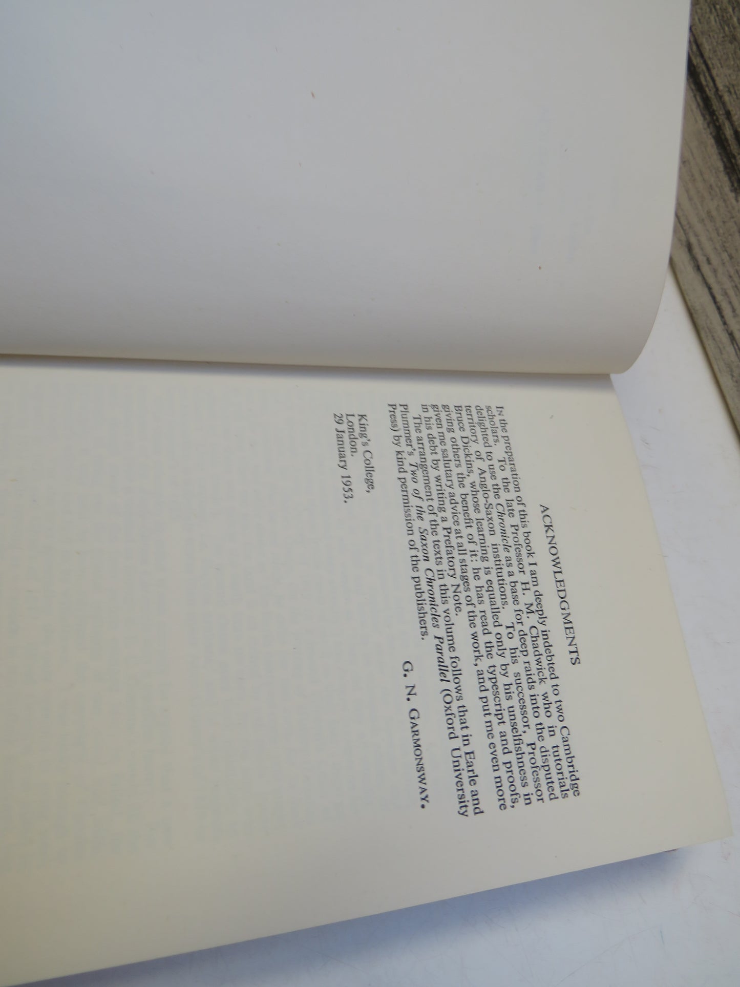 The Anglo-Saxon Chronicle Translated With An Introduction By G. N. Garmonsway 1953