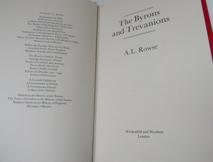 The Byrons and Trevanions By A.L. Rowse 1978 book image 6