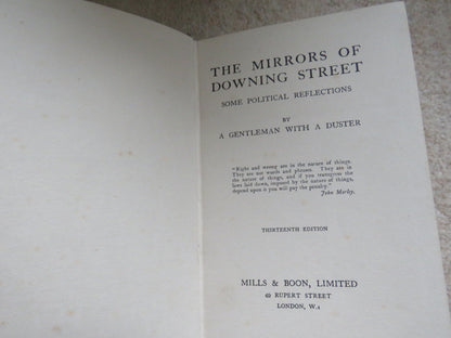 The Mirrors of Downing Street Some Political Reflections By A Gentleman With A Duster 1920 1st Editi book image 3