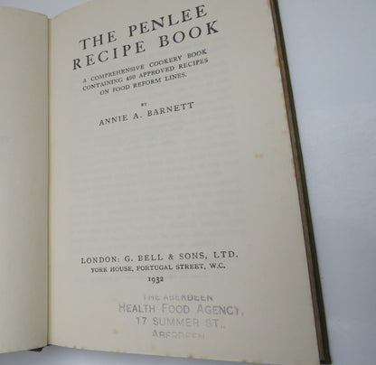 The Penlee Recipe Book By Annie A. Barnett 1932 book image 4