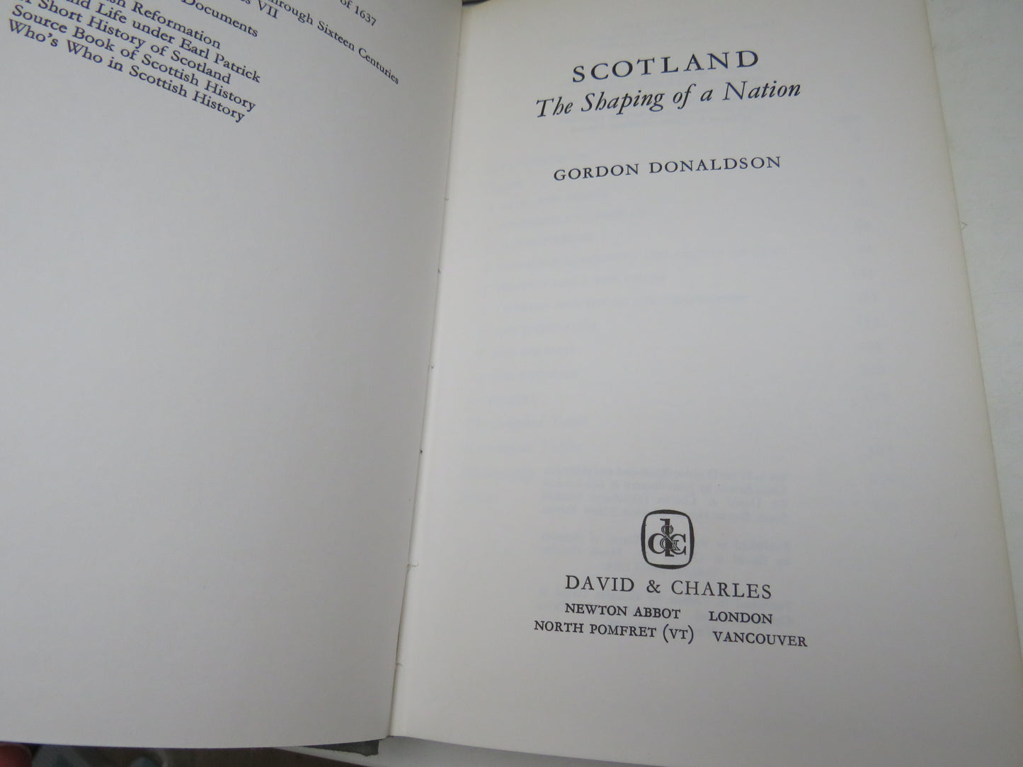 Scotland The Shaping of a Nation By Gordon Donaldson 1974