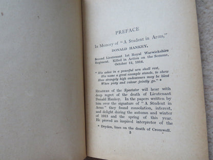 A Student In Arms By Donald Hankey 1918 book image 4