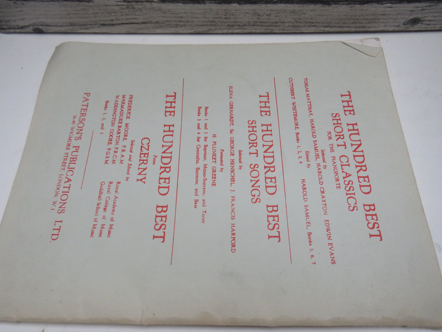 The Hundred Best Short Songs Selected By Elena Gerhardt, Sir George Henschel, Francis J. Harford - Book 4