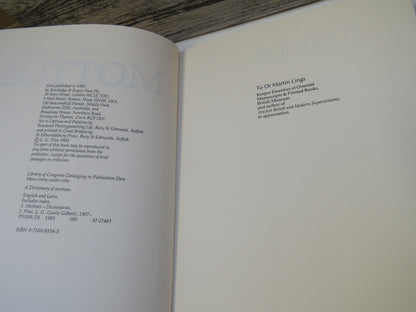 A Dictionary of Mottoes By L.G. Pine 1983