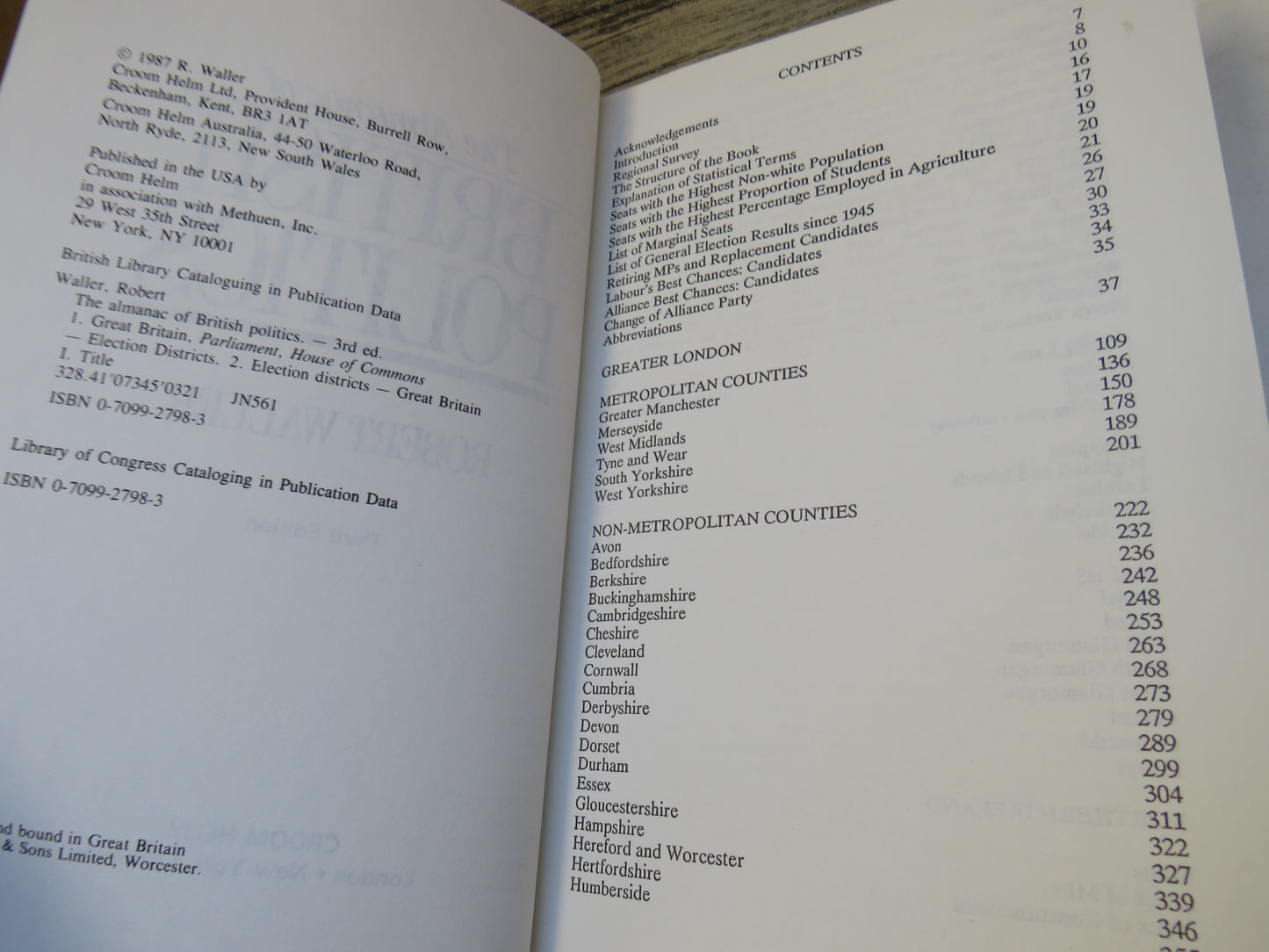The Almanac of British Politics By Robert Waller 3rd Edition 1987